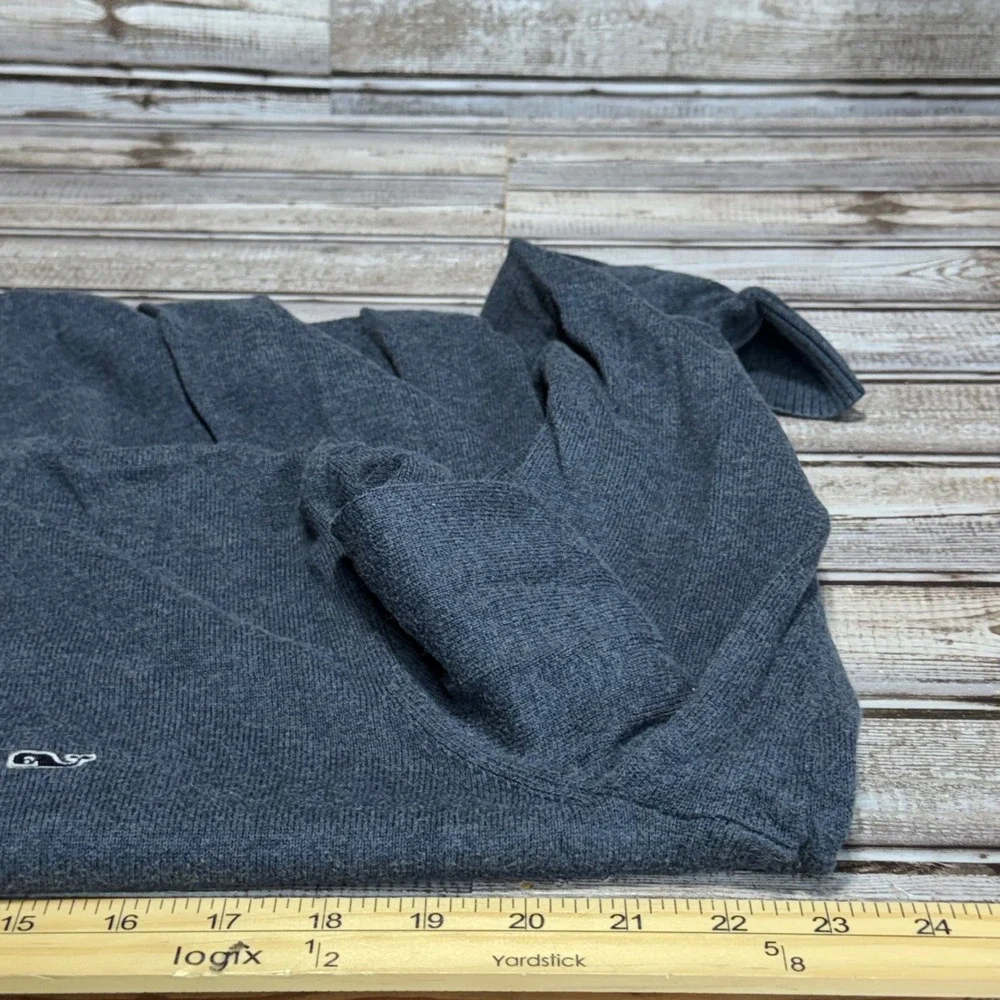 Vineyard Vines Quarter Zip Pullover Sweater Mens Medium Blue Cotton Ribbed Logo
